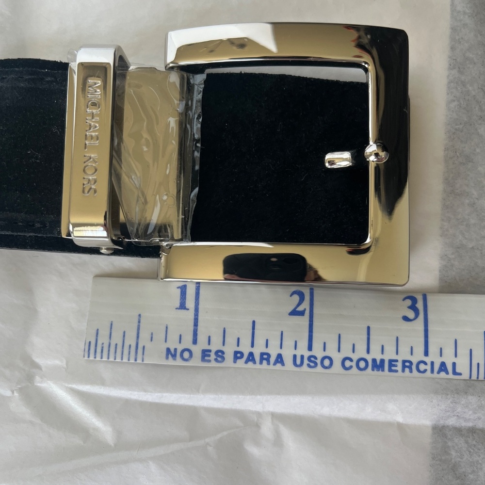 ❤️❤️ NEW ❤️❤️ Michael Michael Kors❤️ LIMITED EDITION Black Leather Suede Belt … - Picture 16 of 17